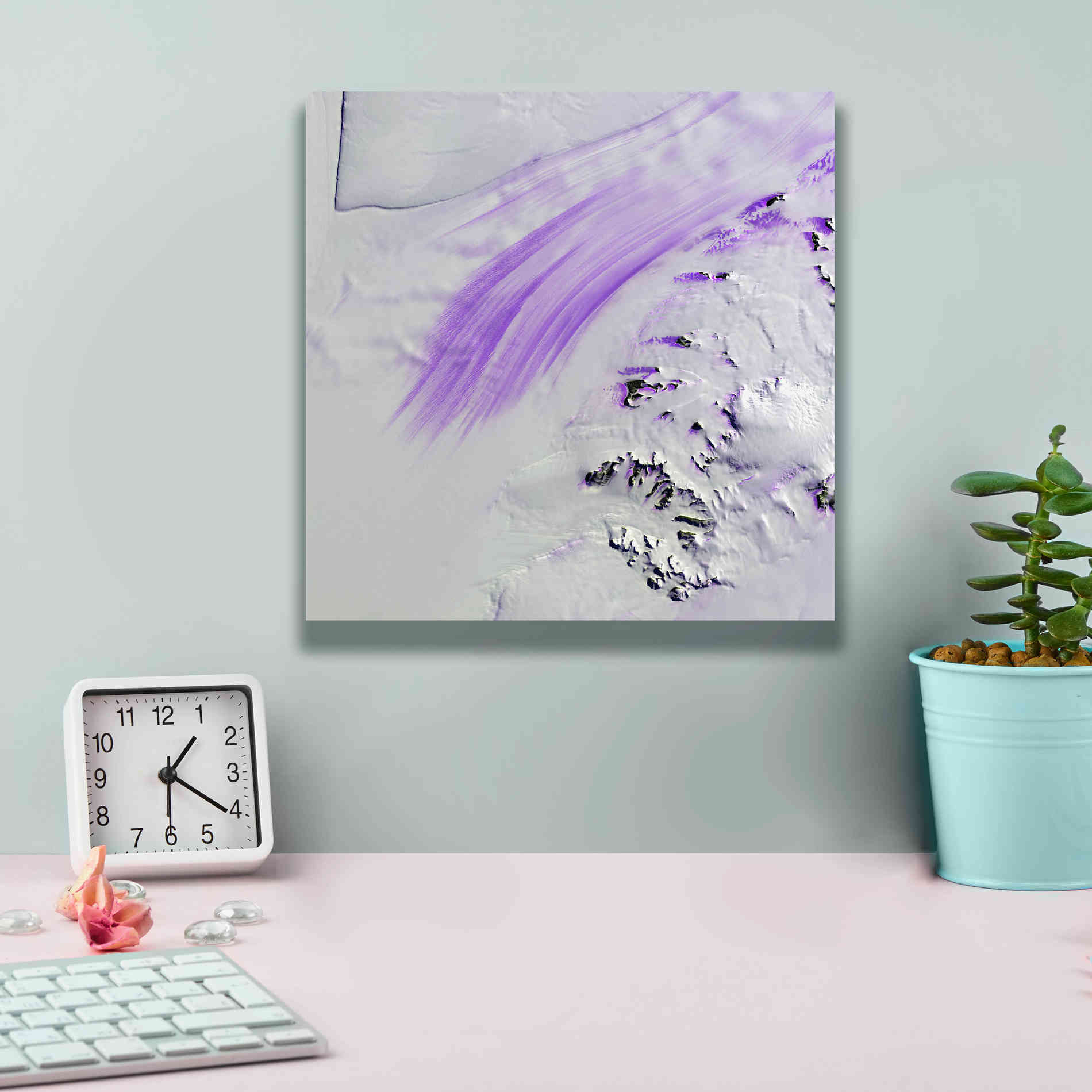 'Earth as Art: Slessor Glacier,' Canvas Wall Art,12 x 12