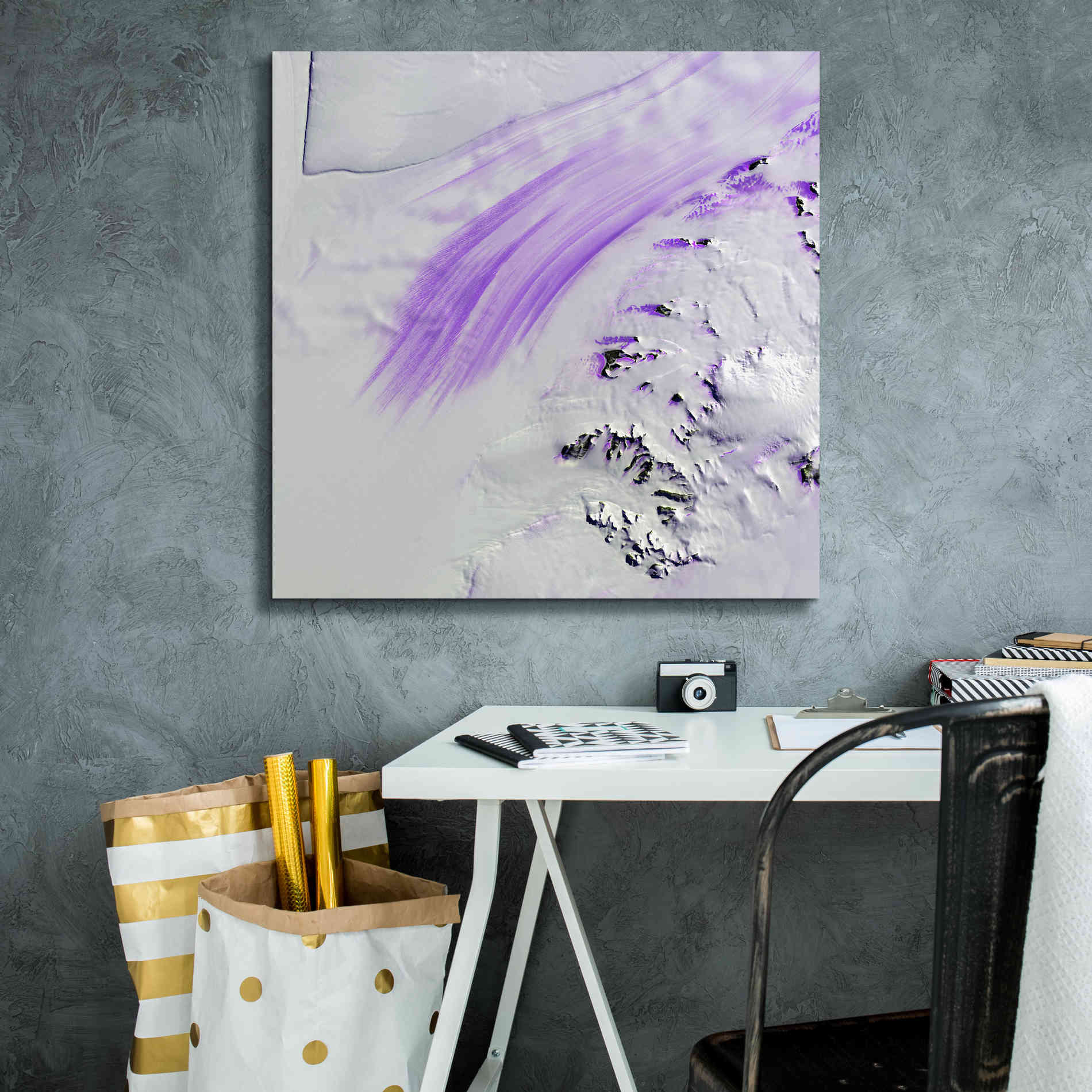 'Earth as Art: Slessor Glacier,' Canvas Wall Art,26 x 26