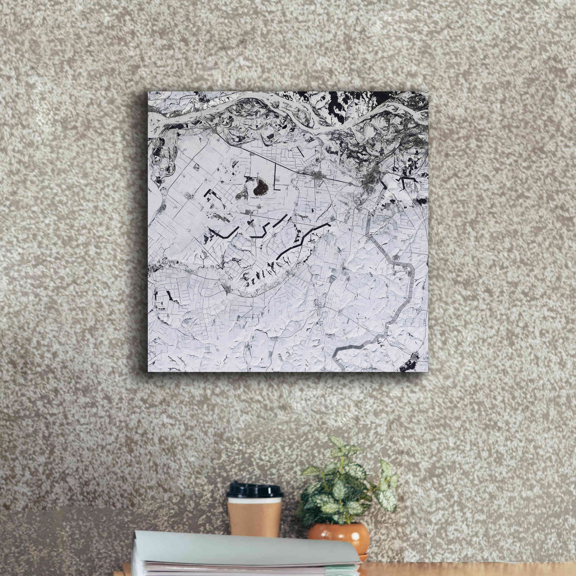 'Earth as Art: Etched in Snow,' Canvas Wall Art,18 x 18