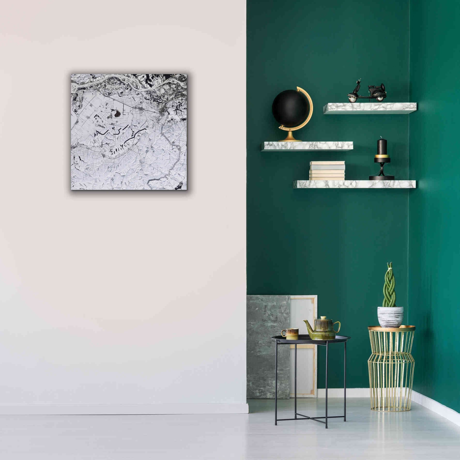 'Earth as Art: Etched in Snow,' Canvas Wall Art,26 x 26