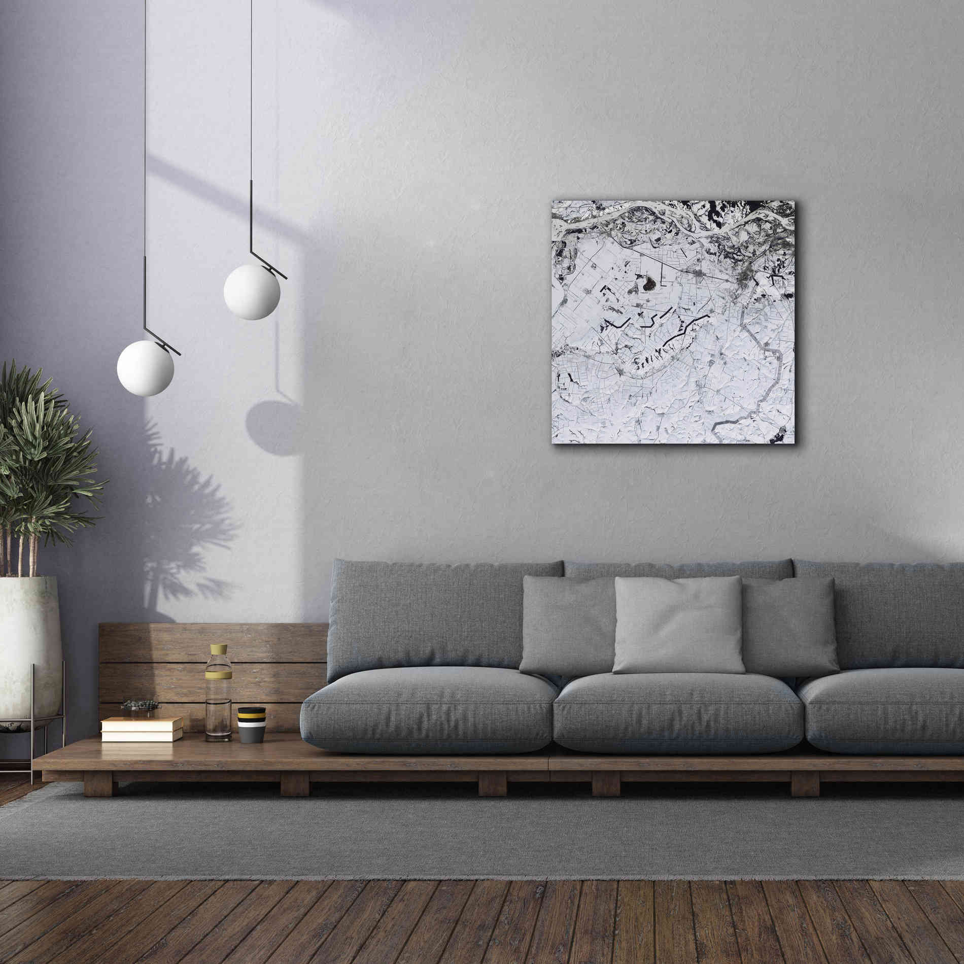 'Earth as Art: Etched in Snow,' Canvas Wall Art,37 x 37