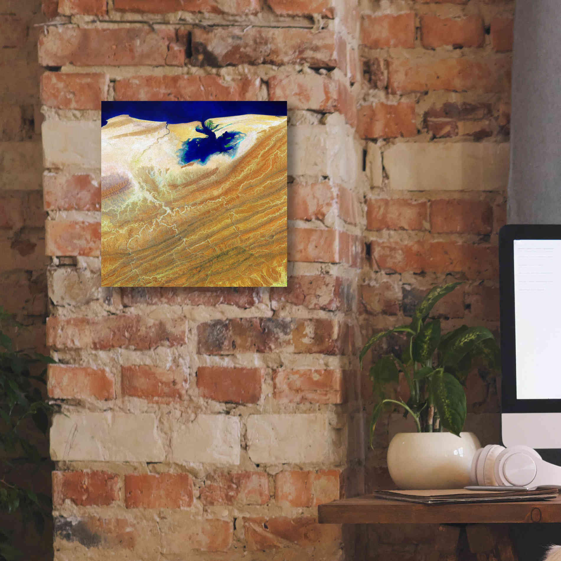 'Earth as Art: Ink Stain,' Canvas Wall Art,12 x 12