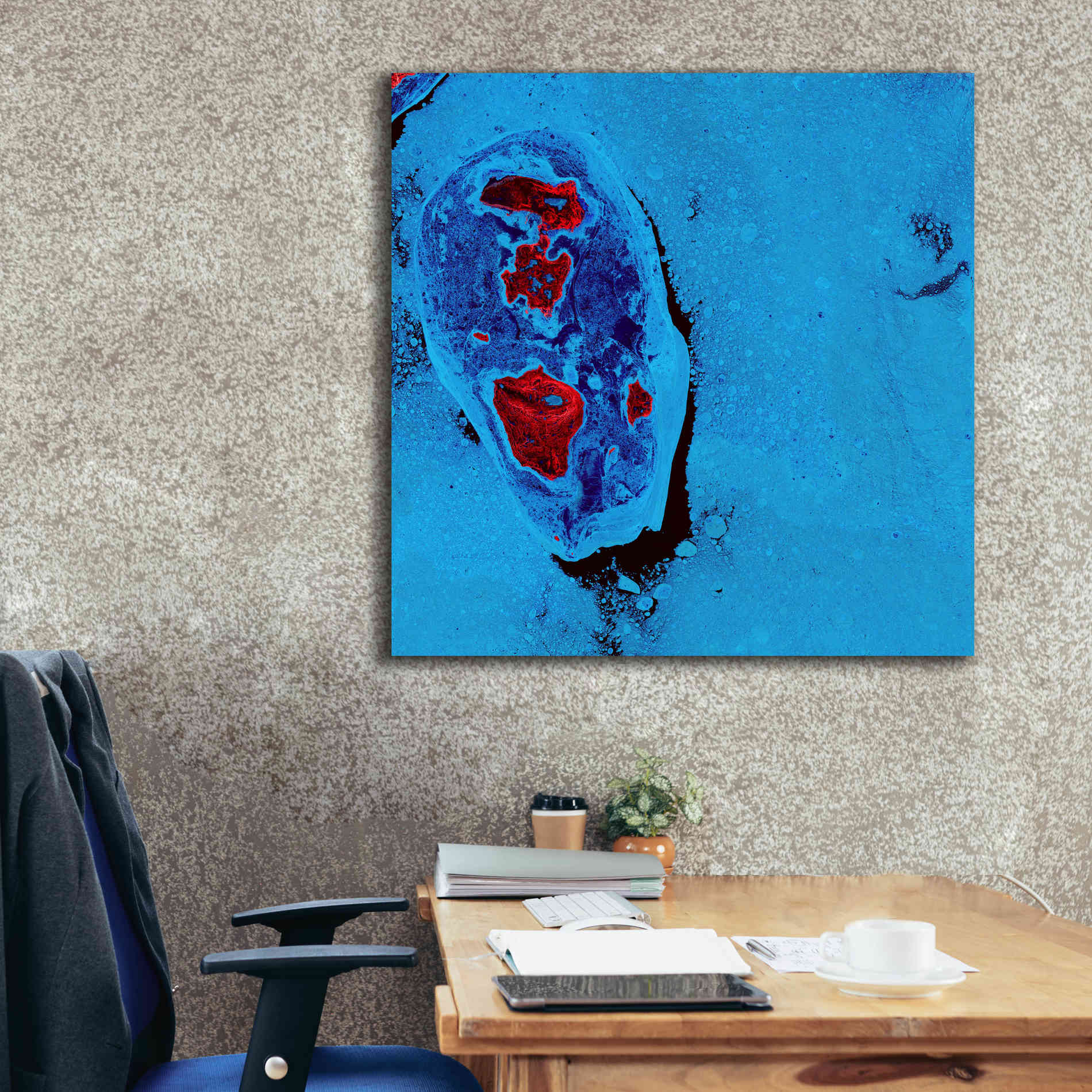 'Earth as Art: Cellular Ice,' Canvas Wall Art,37 x 37