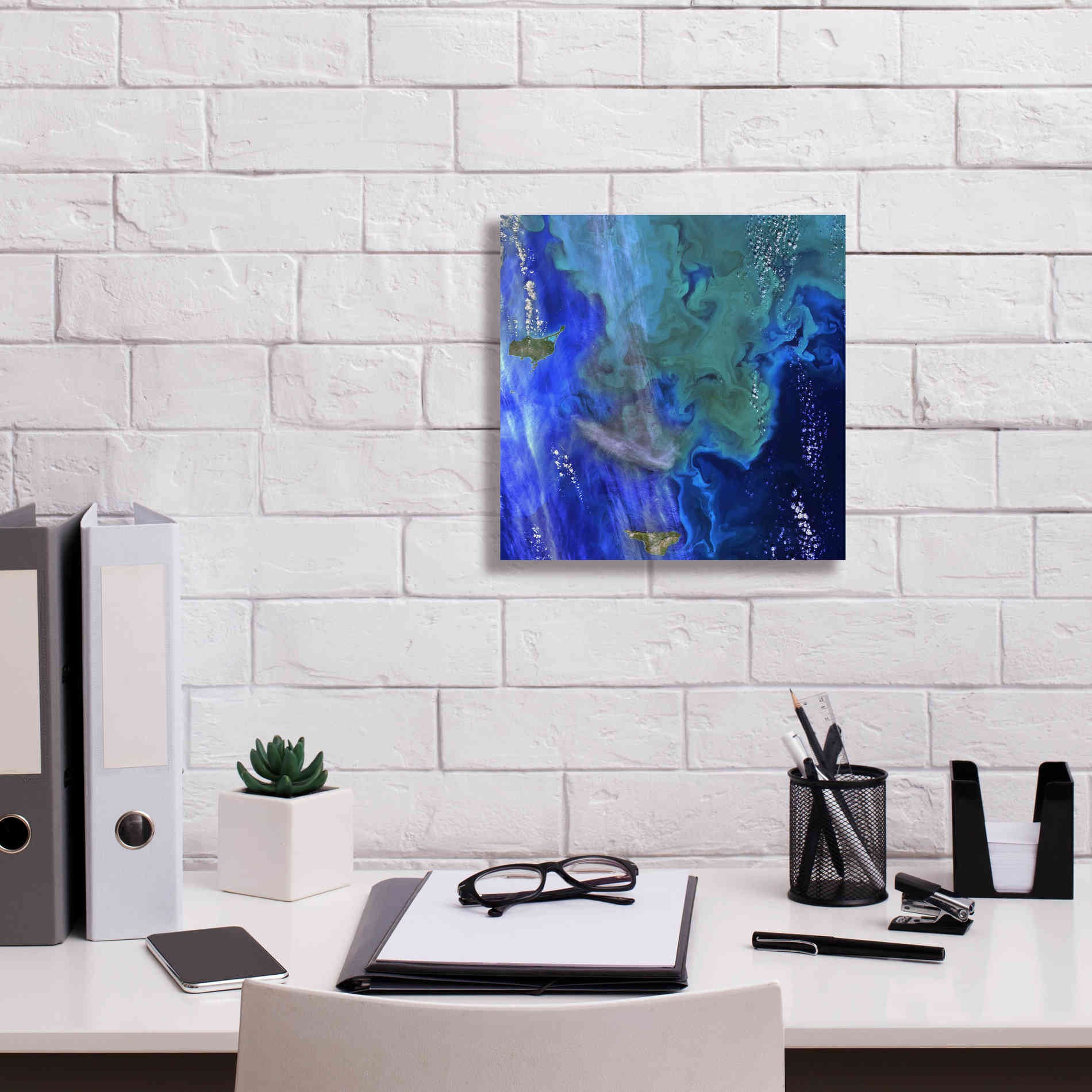 'Earth as Art: Earth's Aquarium,' Canvas Wall Art,12 x 12