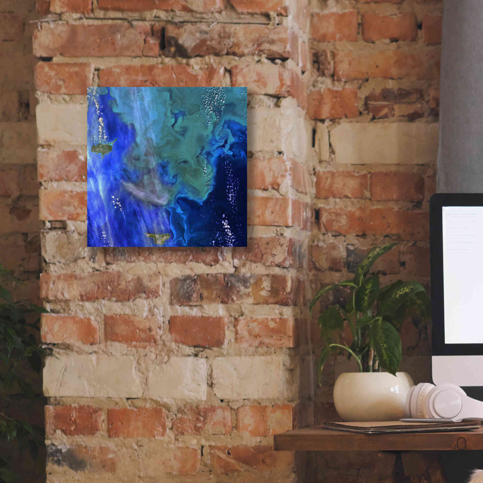 'Earth as Art: Earth's Aquarium,' Canvas Wall Art,12 x 12