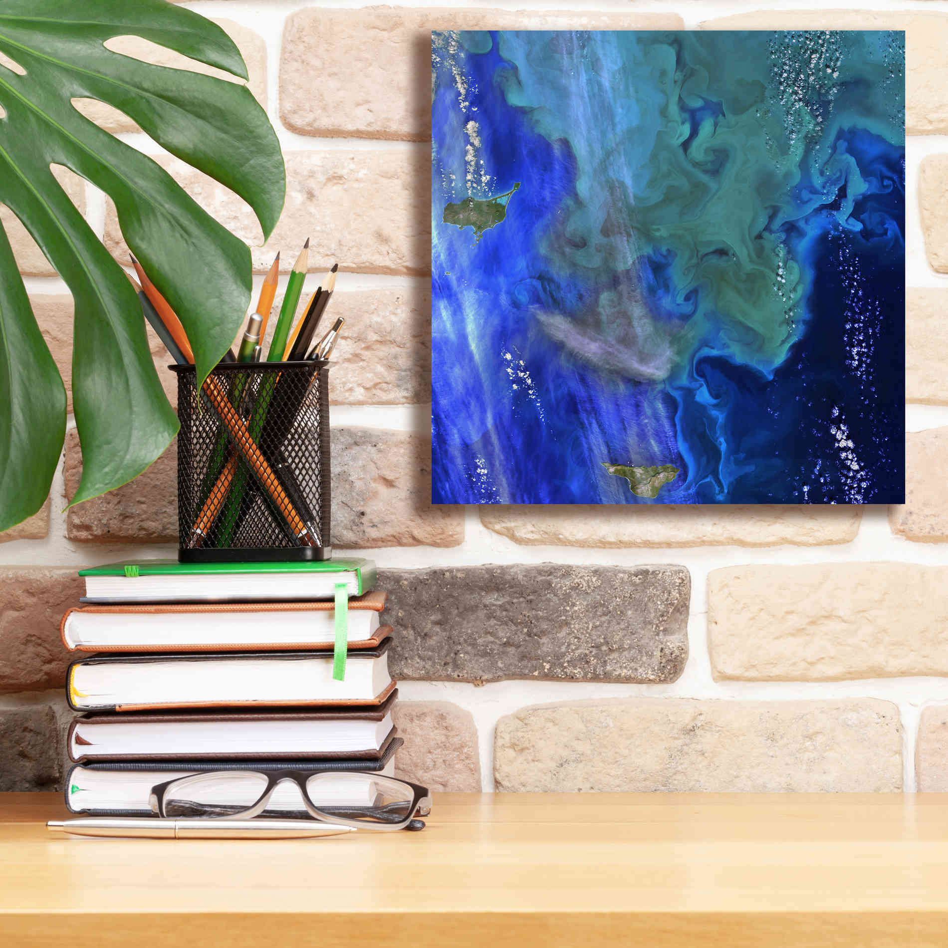 'Earth as Art: Earth's Aquarium,' Canvas Wall Art,12 x 12