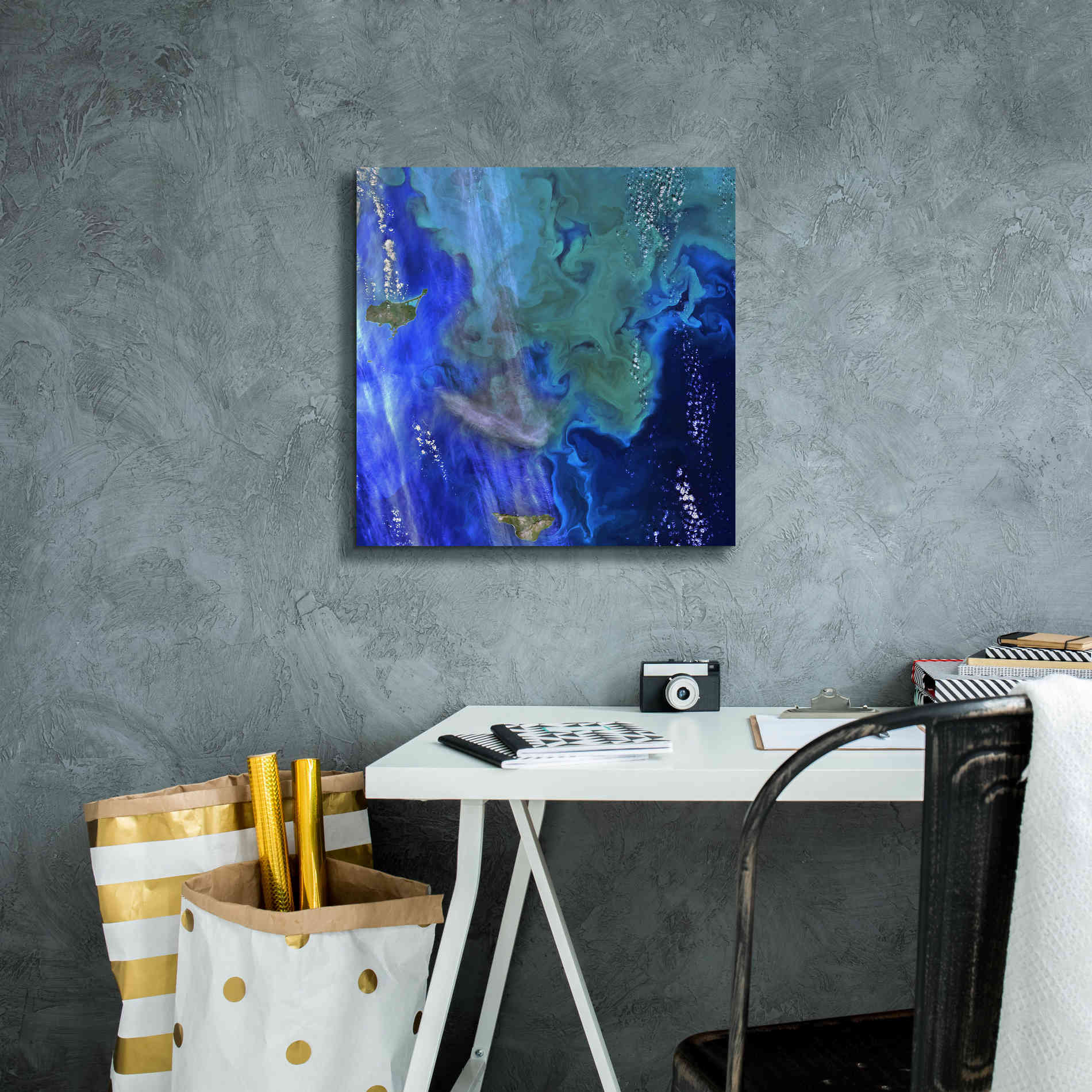 'Earth as Art: Earth's Aquarium,' Canvas Wall Art,18 x 18