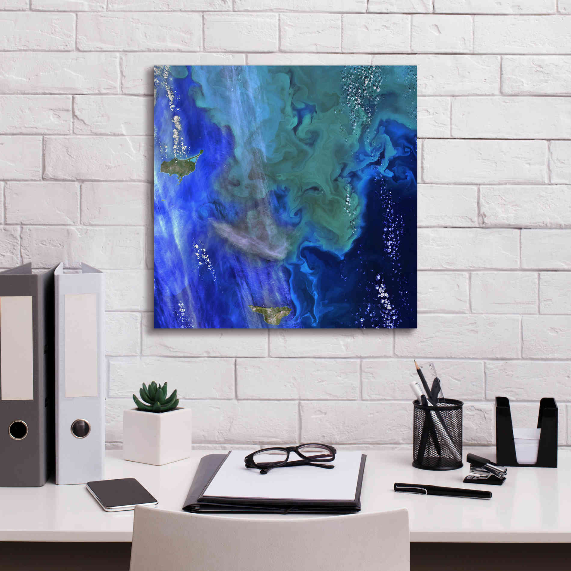 'Earth as Art: Earth's Aquarium,' Canvas Wall Art,18 x 18