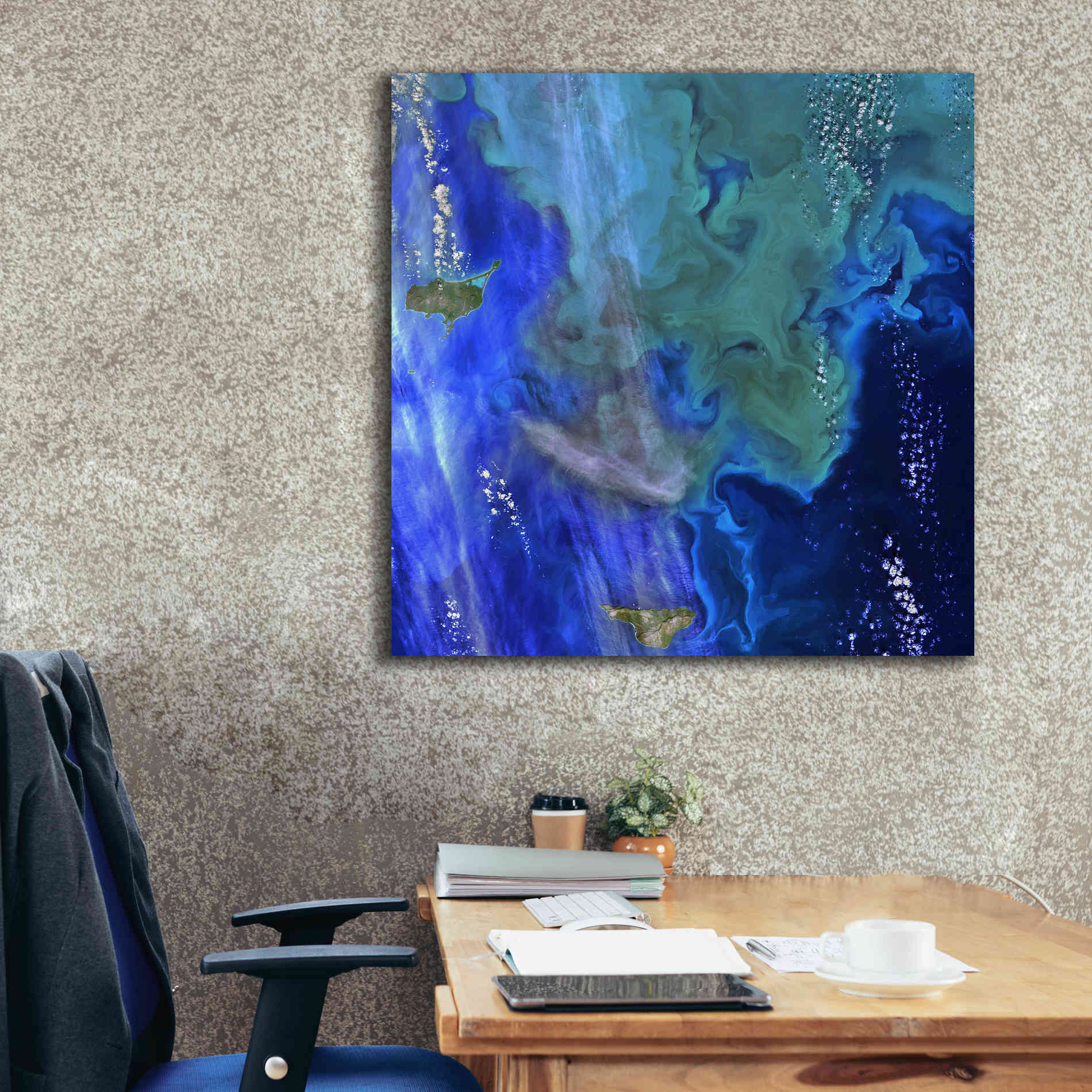 'Earth as Art: Earth's Aquarium,' Canvas Wall Art,37 x 37