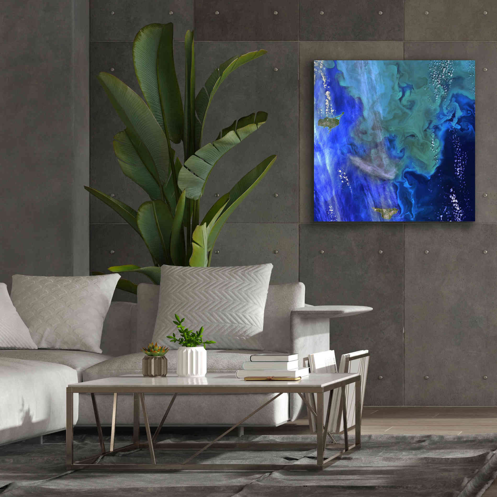 'Earth as Art: Earth's Aquarium,' Canvas Wall Art,37 x 37