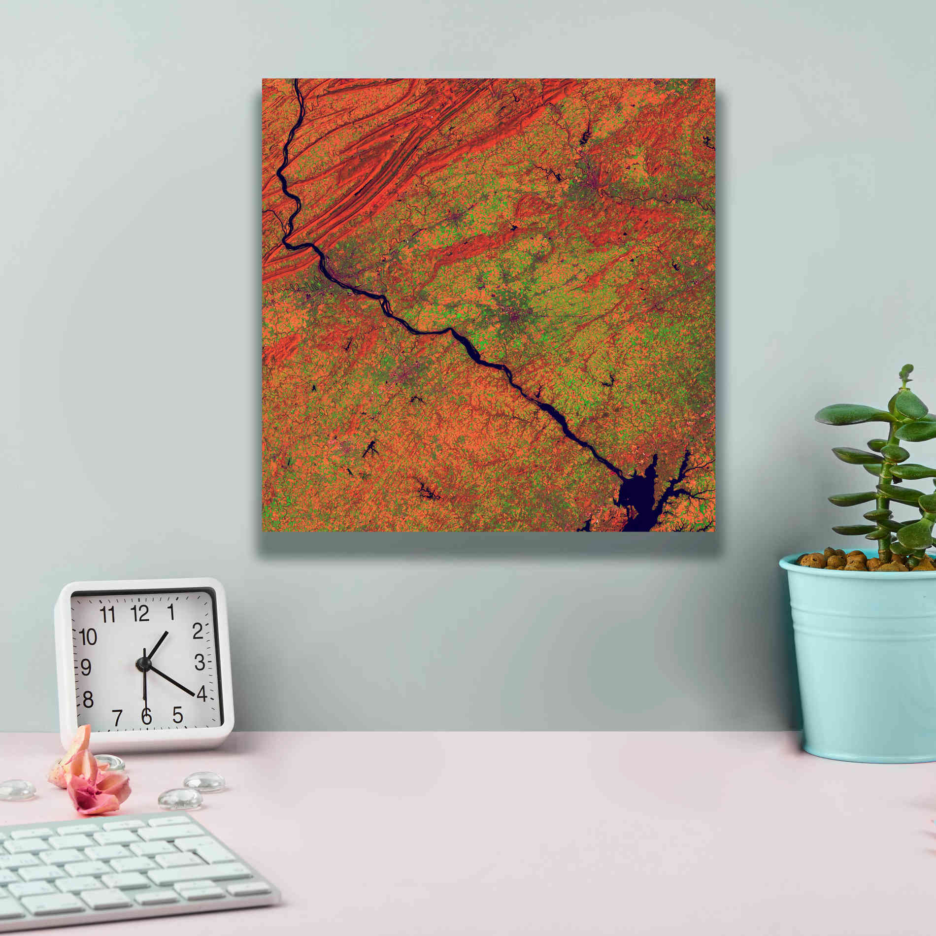 'Earth as Art: River and Ridge,' Canvas Wall Art,12 x 12