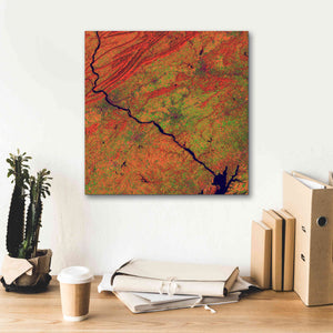 'Earth as Art: River and Ridge,' Canvas Wall Art,18 x 18