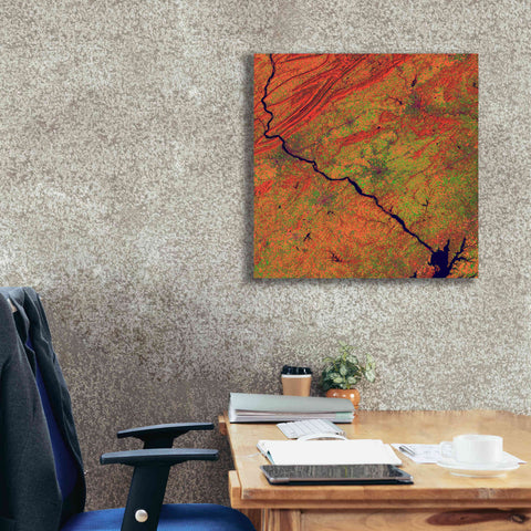 Image of 'Earth as Art: River and Ridge,' Canvas Wall Art,26 x 26