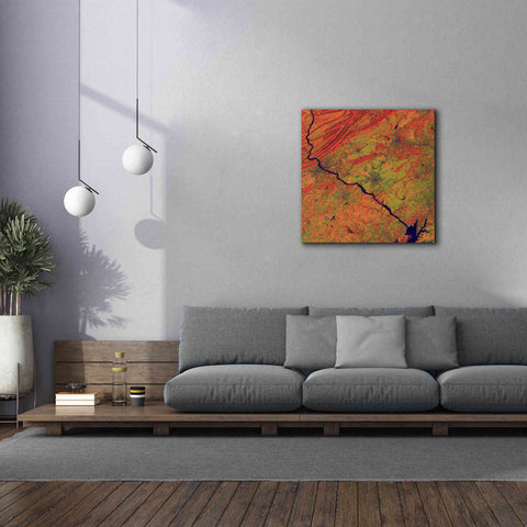 Image of 'Earth as Art: River and Ridge,' Canvas Wall Art,37 x 37