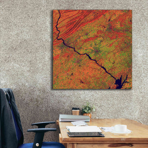 'Earth as Art: River and Ridge,' Canvas Wall Art,37 x 37