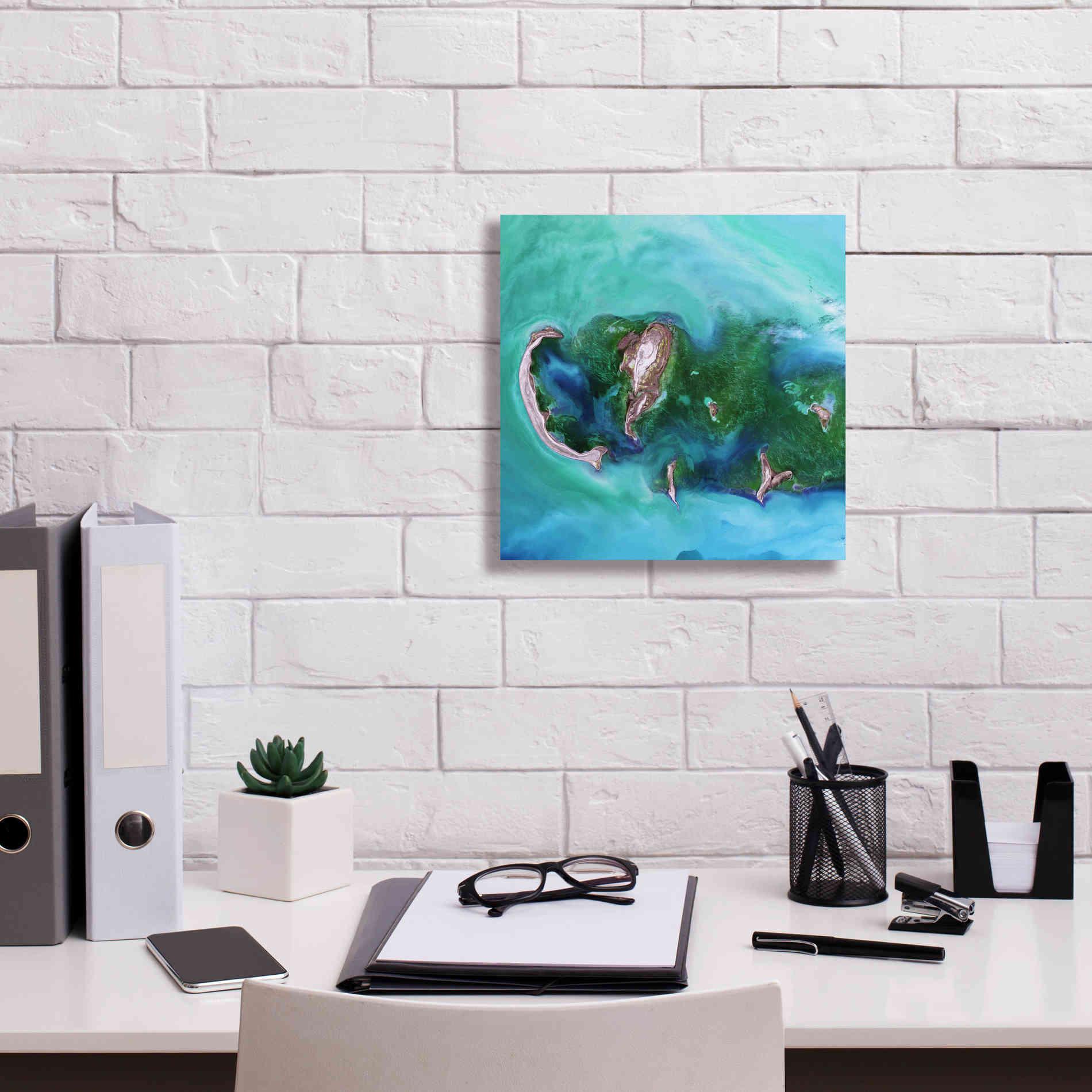 'Earth as Art: Caspian Scour,' Canvas Wall Art,12 x 12