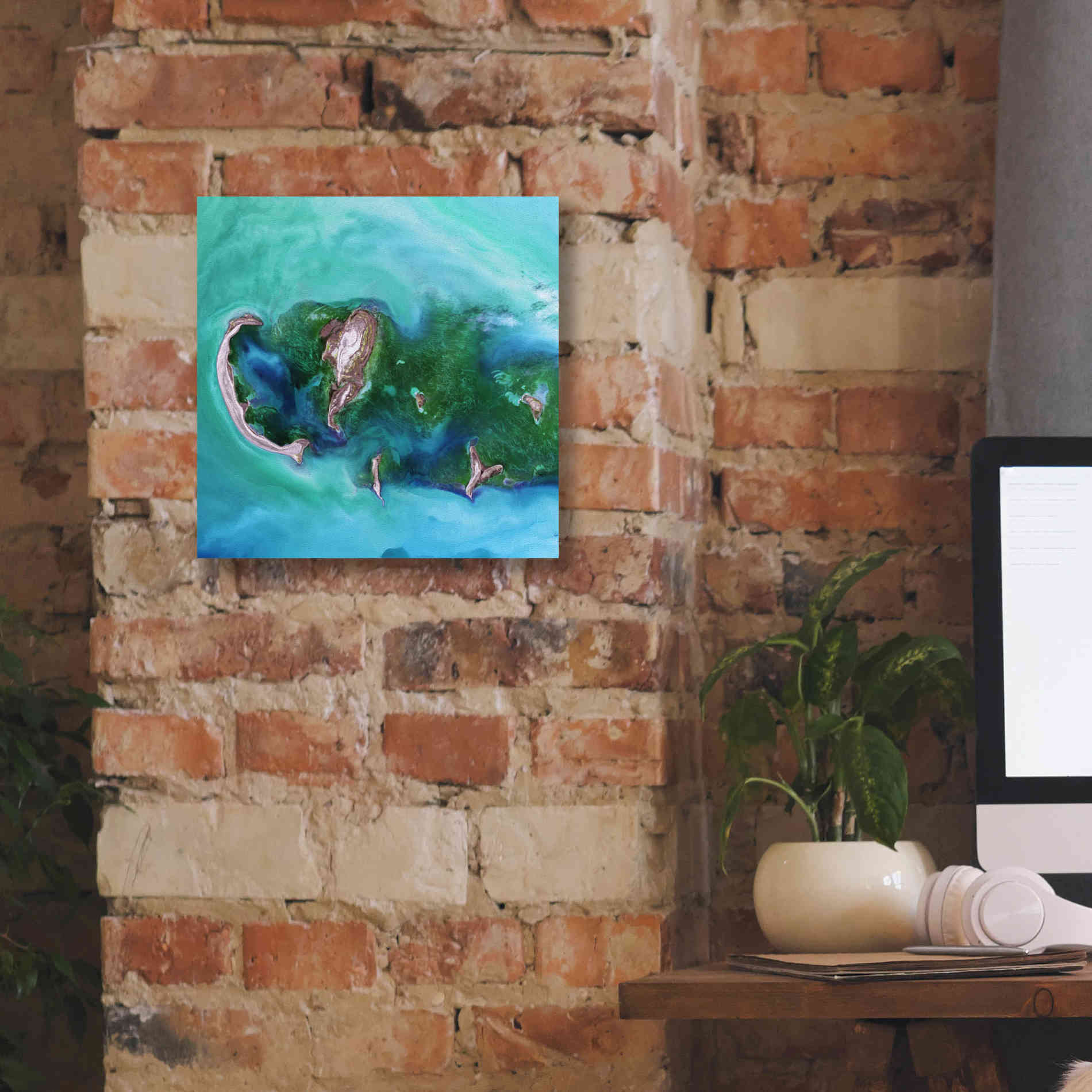 'Earth as Art: Caspian Scour,' Canvas Wall Art,12 x 12