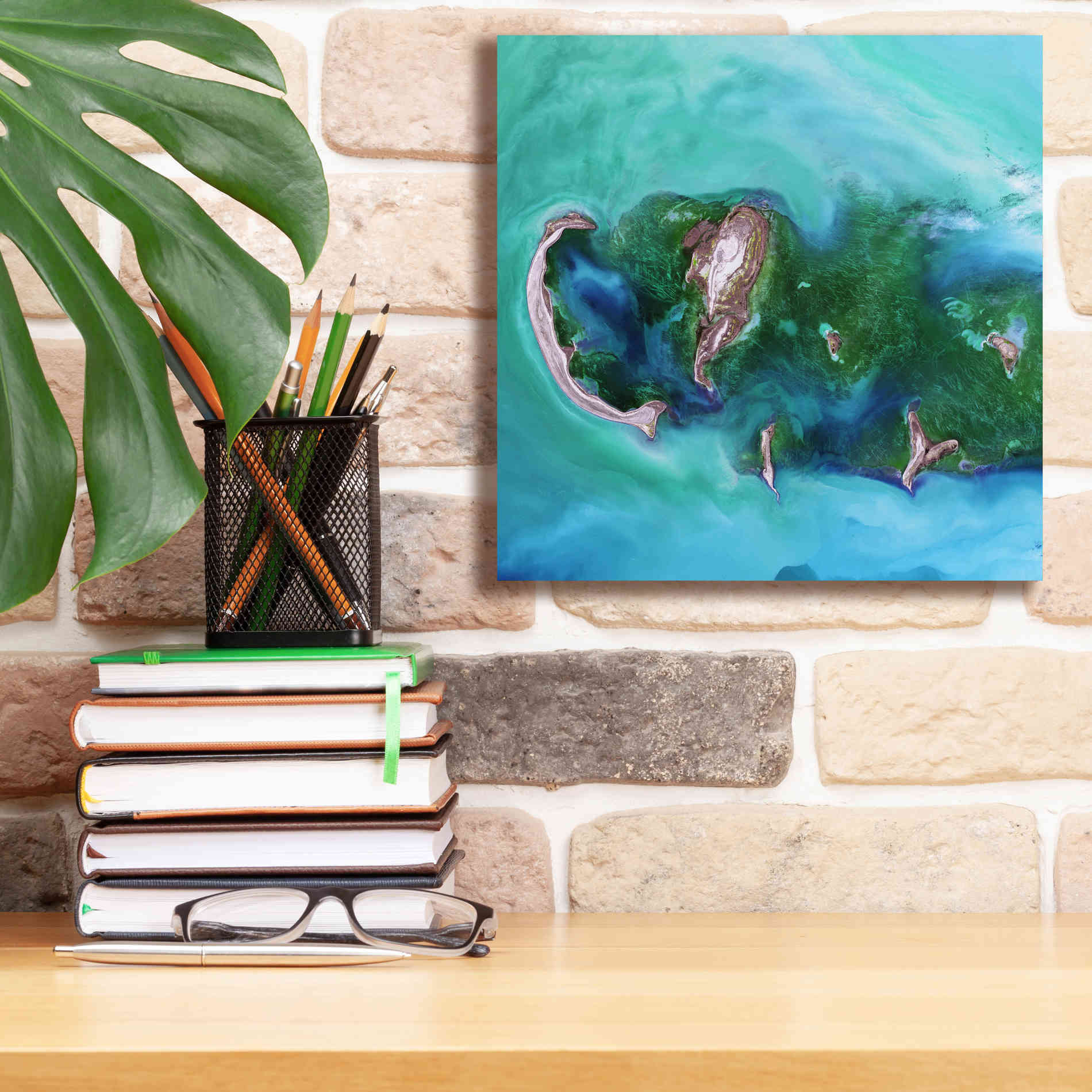 'Earth as Art: Caspian Scour,' Canvas Wall Art,12 x 12