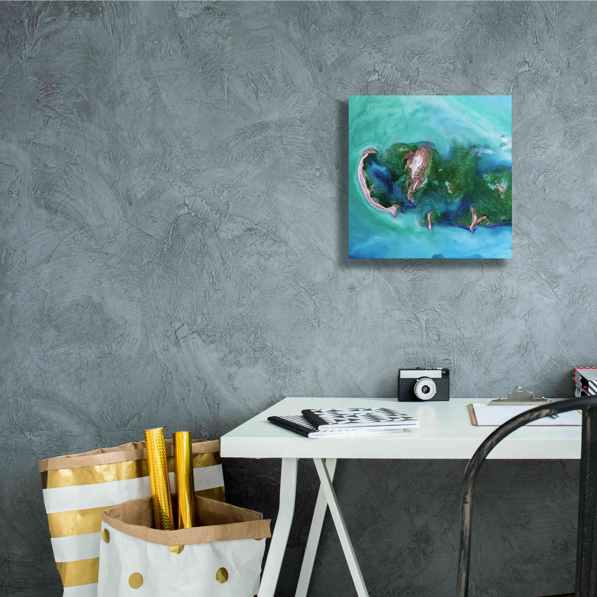 'Earth as Art: Caspian Scour,' Canvas Wall Art,12 x 12