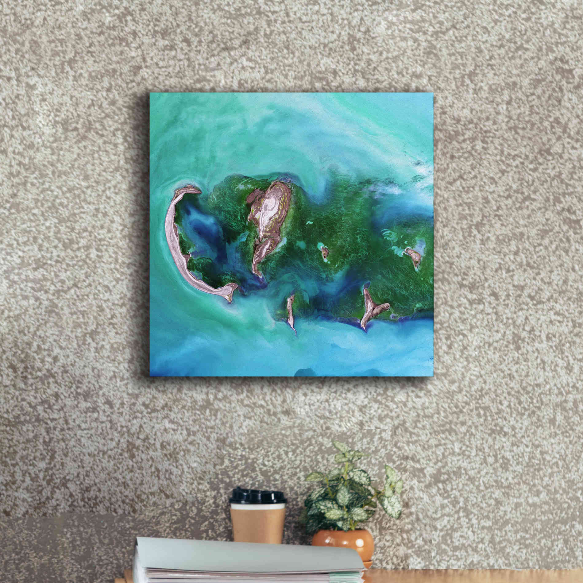 'Earth as Art: Caspian Scour,' Canvas Wall Art,18 x 18