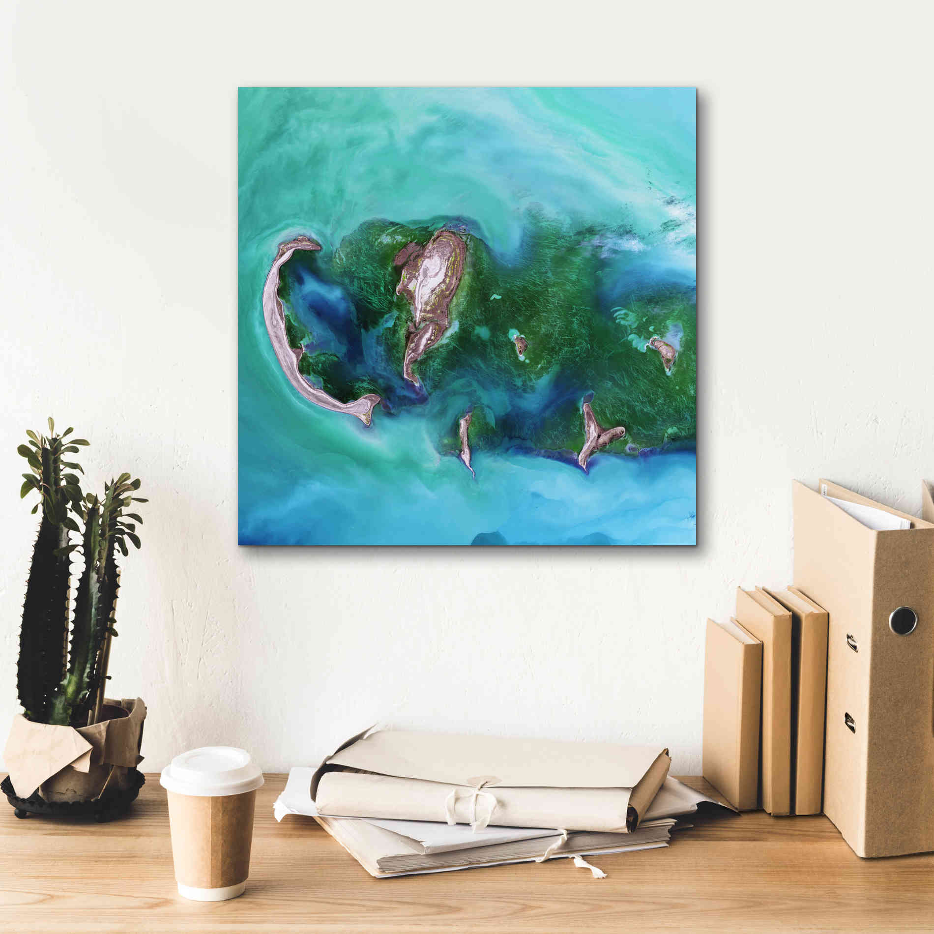 'Earth as Art: Caspian Scour,' Canvas Wall Art,18 x 18