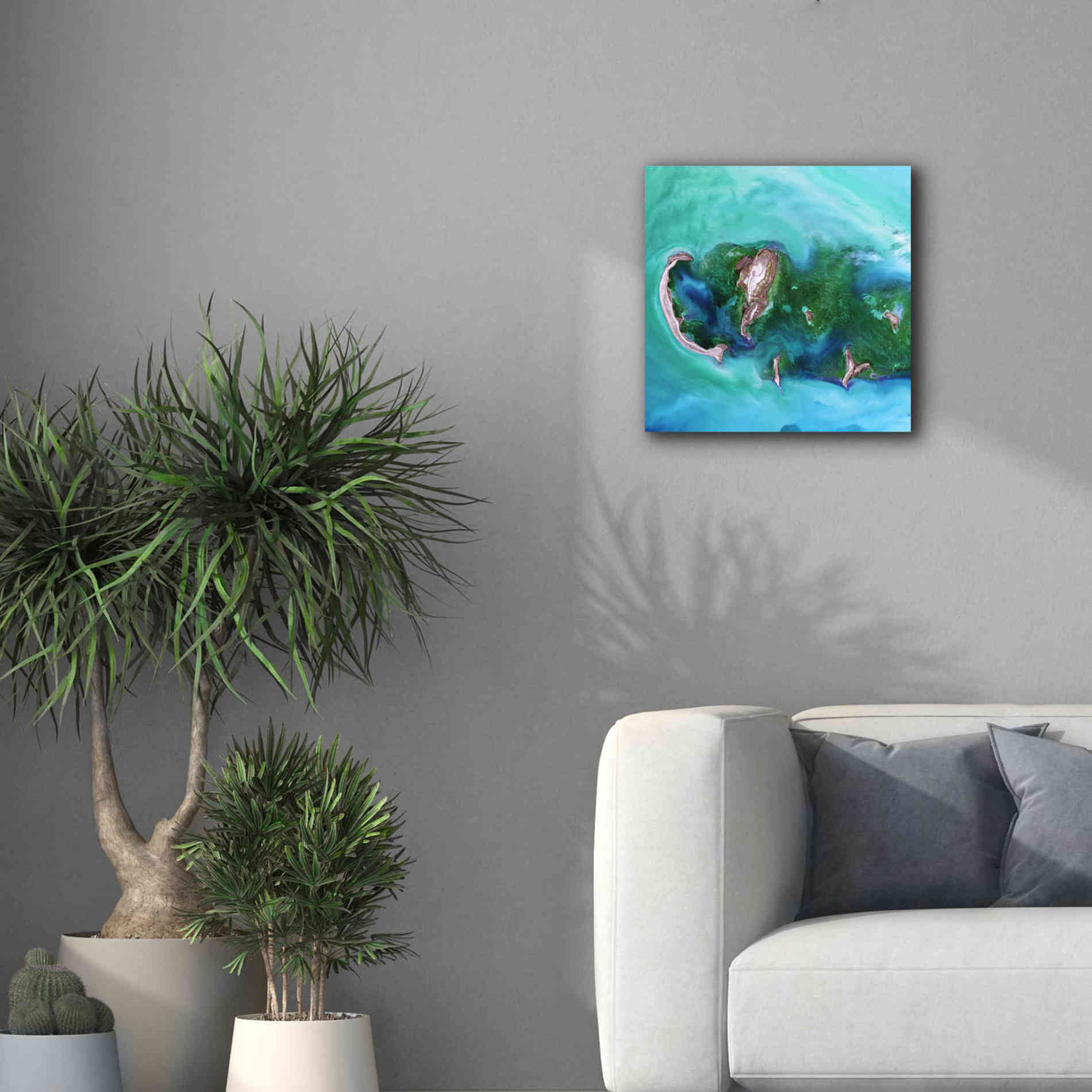 'Earth as Art: Caspian Scour,' Canvas Wall Art,18 x 18