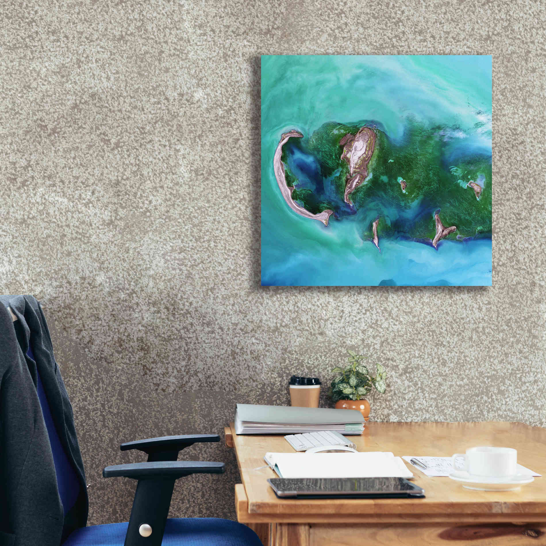 'Earth as Art: Caspian Scour,' Canvas Wall Art,26 x 26