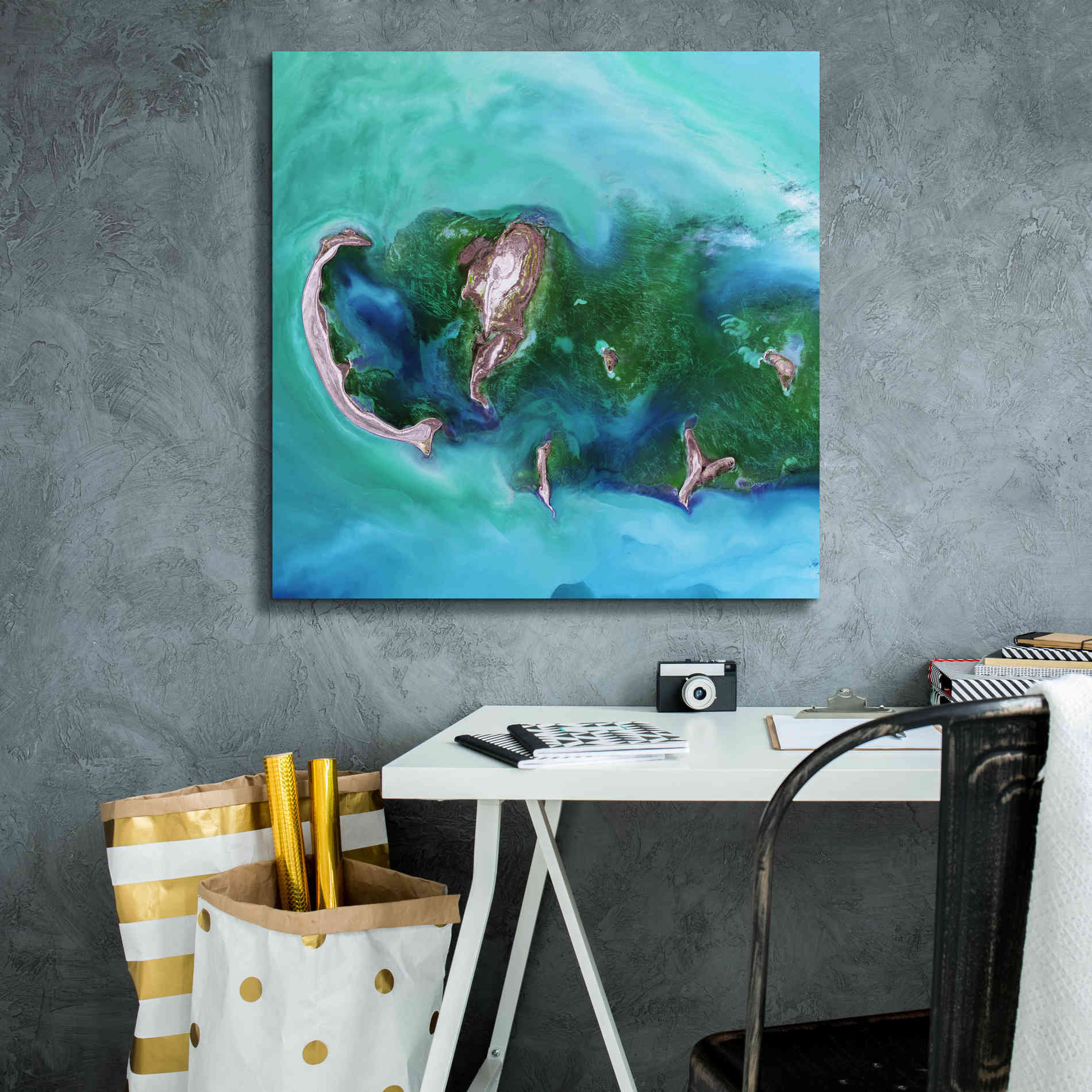 'Earth as Art: Caspian Scour,' Canvas Wall Art,26 x 26