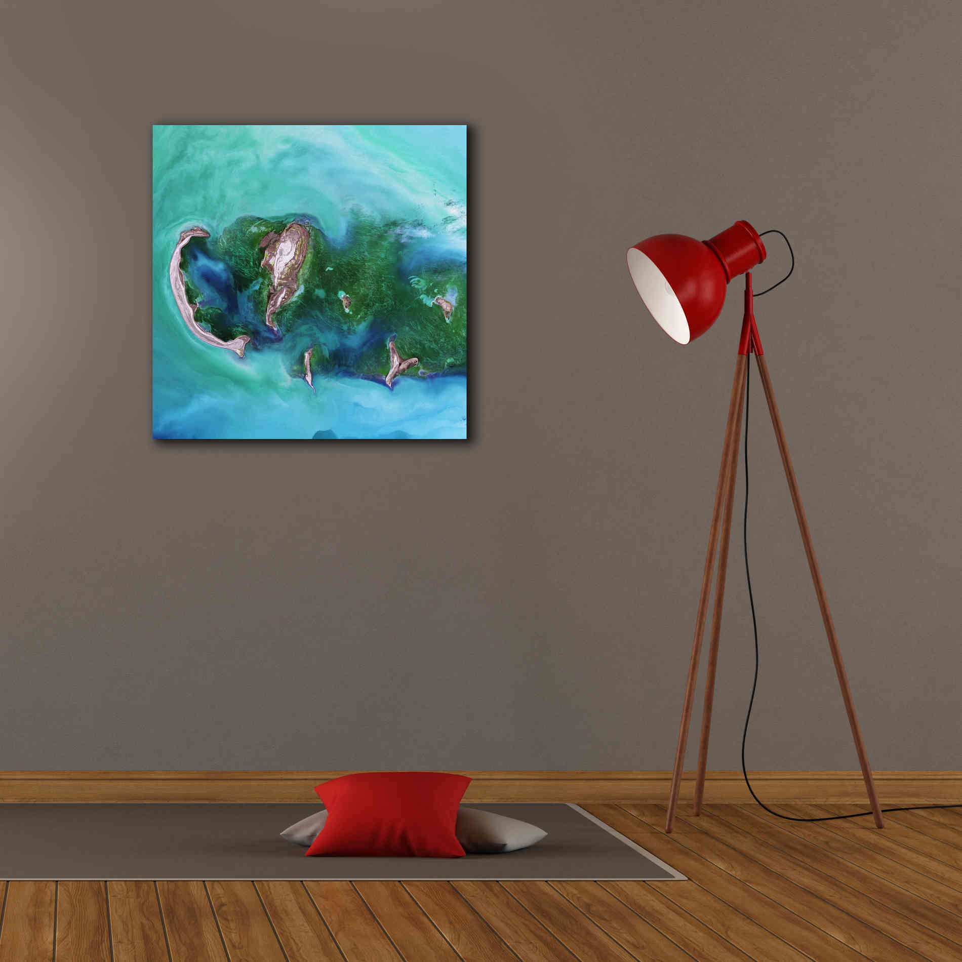 'Earth as Art: Caspian Scour,' Canvas Wall Art,26 x 26