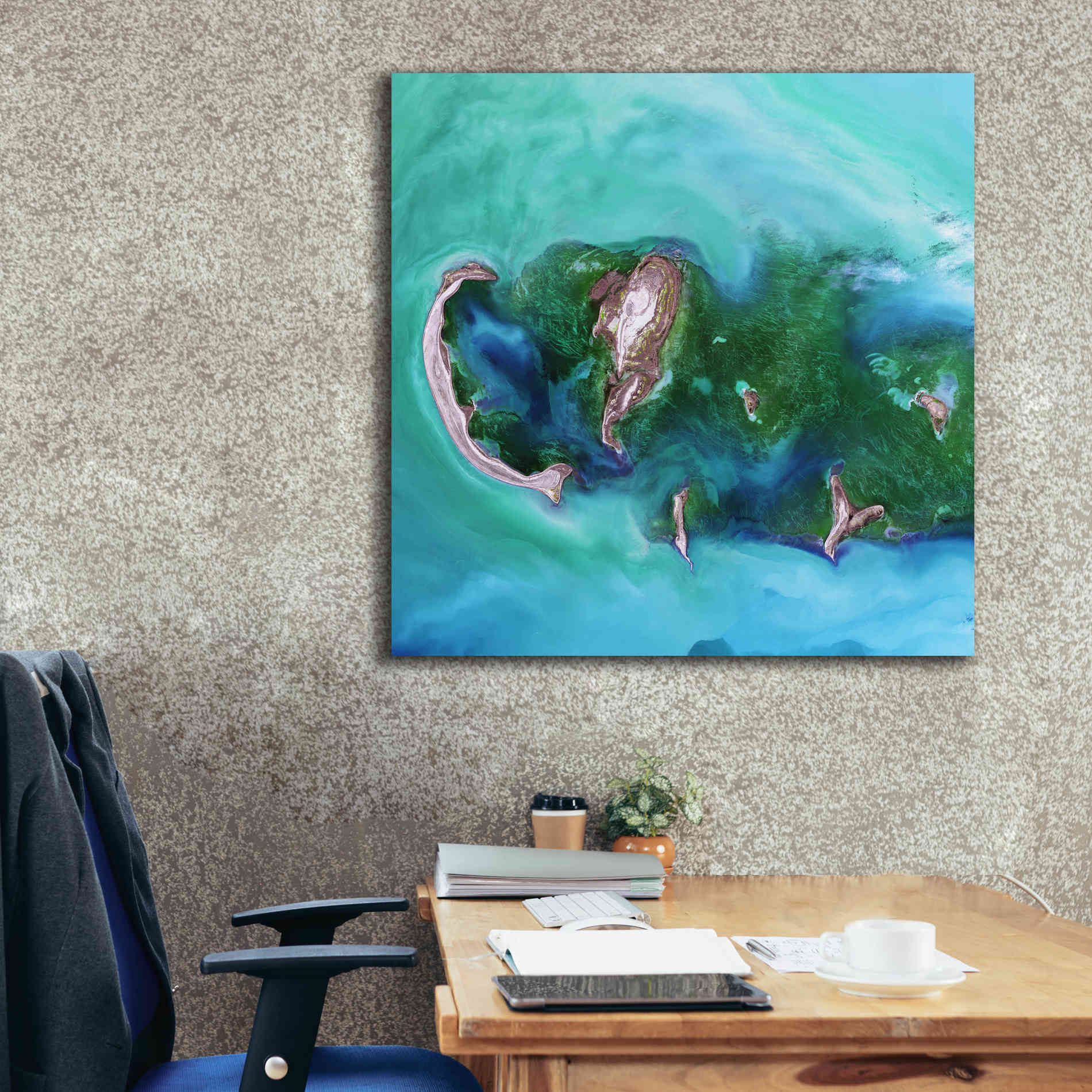 'Earth as Art: Caspian Scour,' Canvas Wall Art,37 x 37