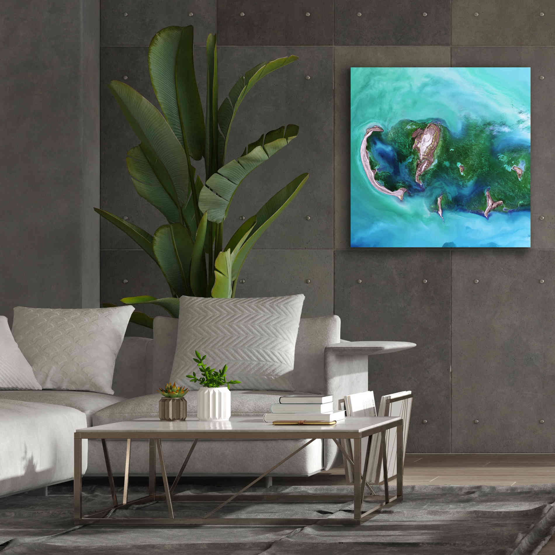 'Earth as Art: Caspian Scour,' Canvas Wall Art,37 x 37