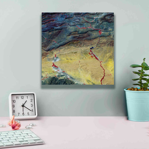 Image of 'Earth as Art: Crimson Streams,' Canvas Wall Art,12 x 12