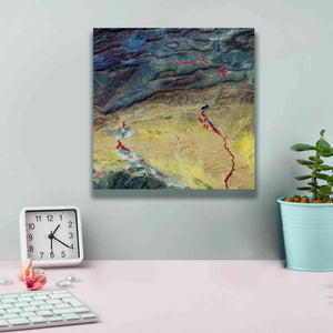 'Earth as Art: Crimson Streams,' Canvas Wall Art,12 x 12