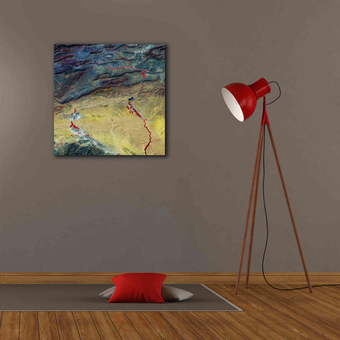 Image of 'Earth as Art: Crimson Streams,' Canvas Wall Art,26 x 26