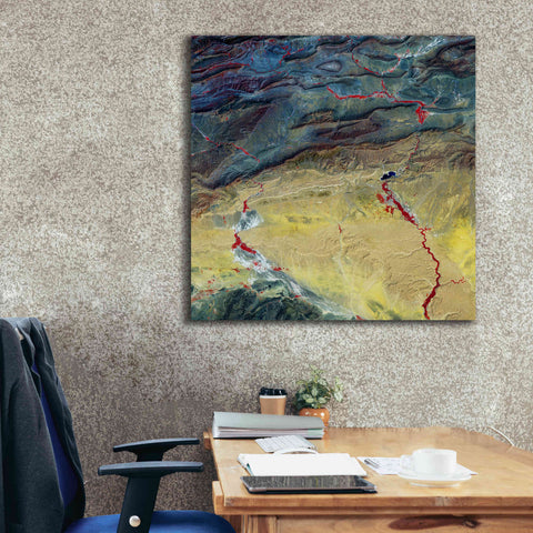 Image of 'Earth as Art: Crimson Streams,' Canvas Wall Art,37 x 37