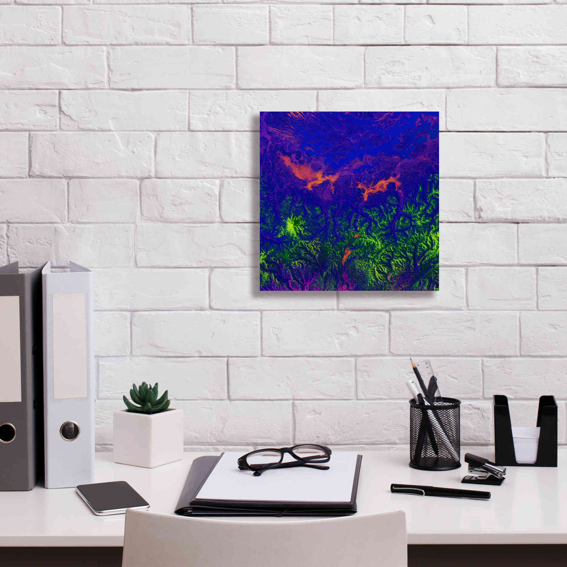'Earth as Art: Fanciful Fluorescence,' Canvas Wall Art,12 x 12