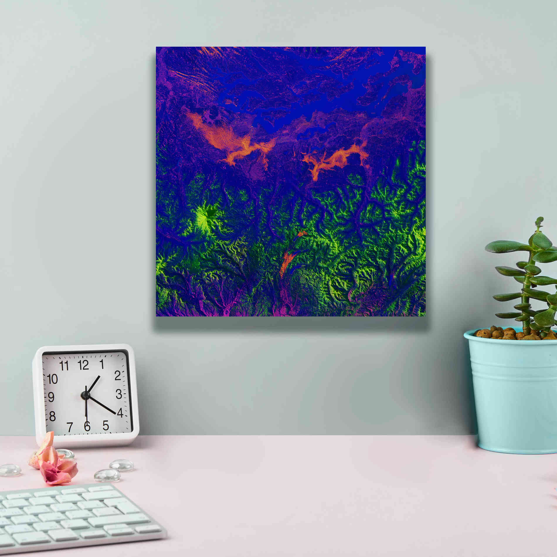 'Earth as Art: Fanciful Fluorescence,' Canvas Wall Art,12 x 12