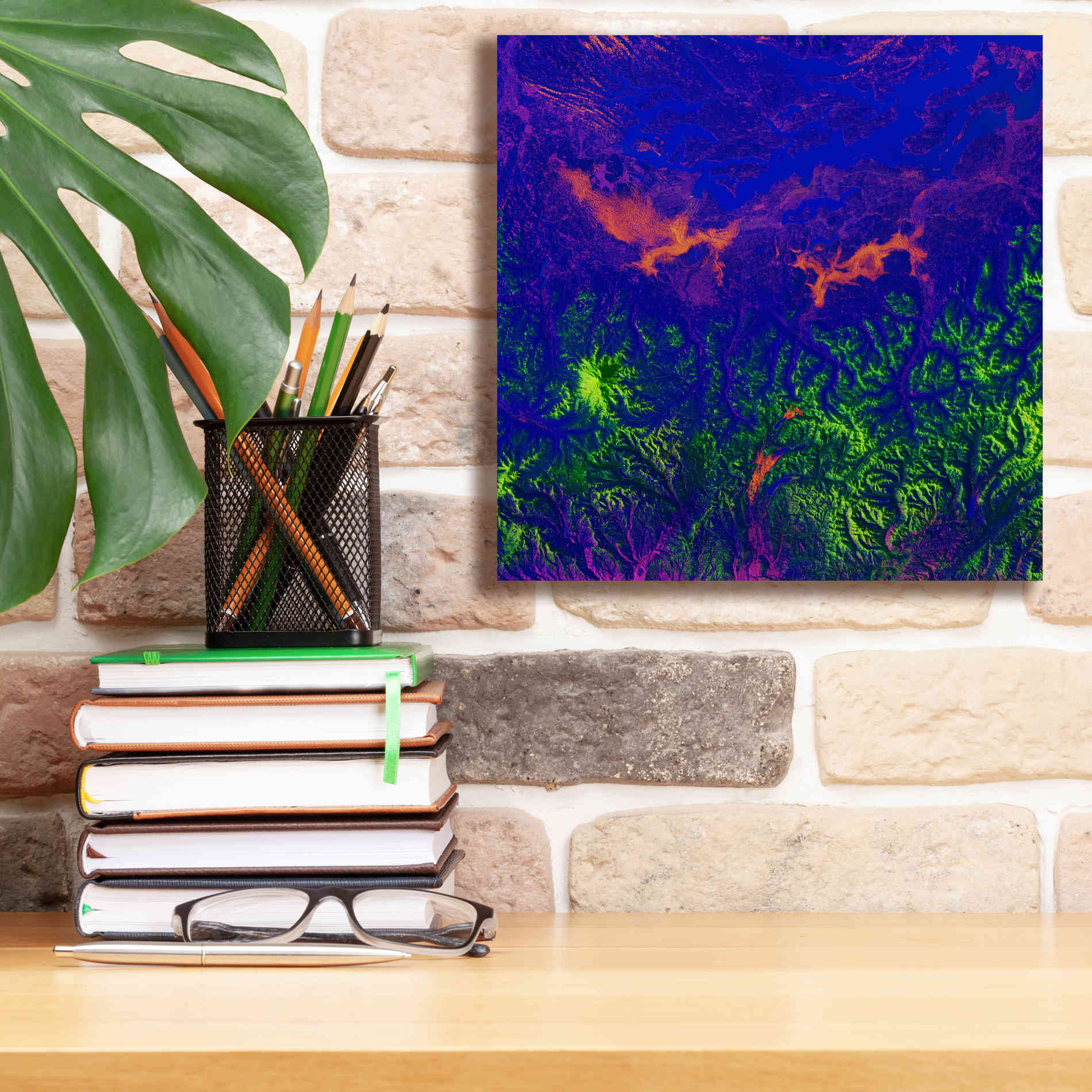 'Earth as Art: Fanciful Fluorescence,' Canvas Wall Art,12 x 12