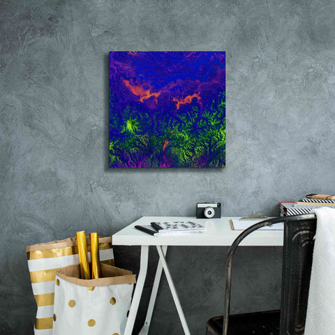 Image of 'Earth as Art: Fanciful Fluorescence,' Canvas Wall Art,18 x 18