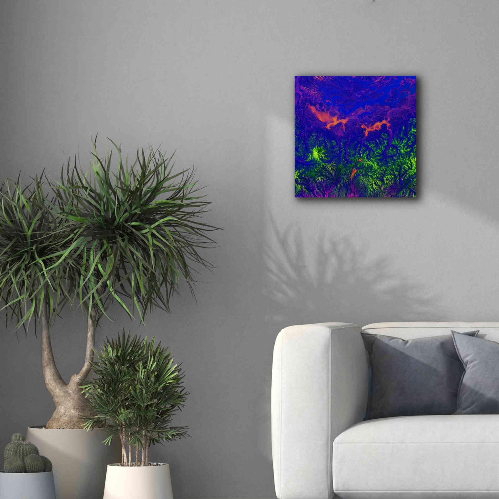 'Earth as Art: Fanciful Fluorescence,' Canvas Wall Art,18 x 18