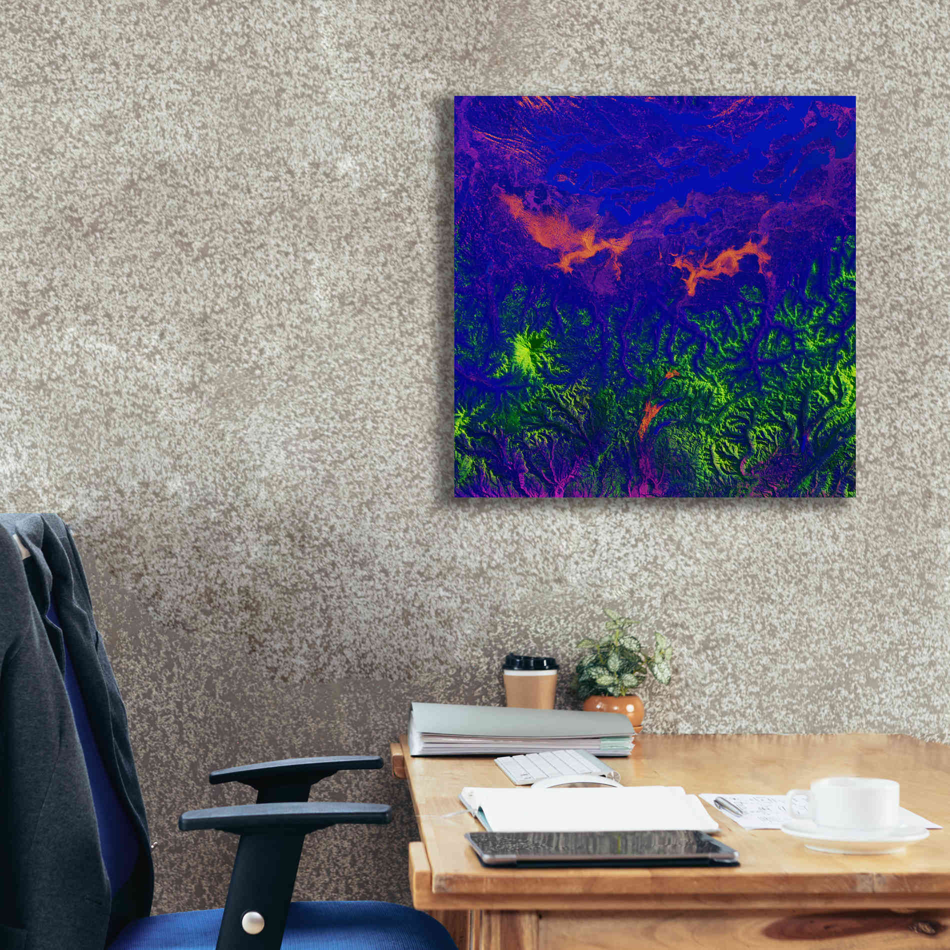 'Earth as Art: Fanciful Fluorescence,' Canvas Wall Art,26 x 26