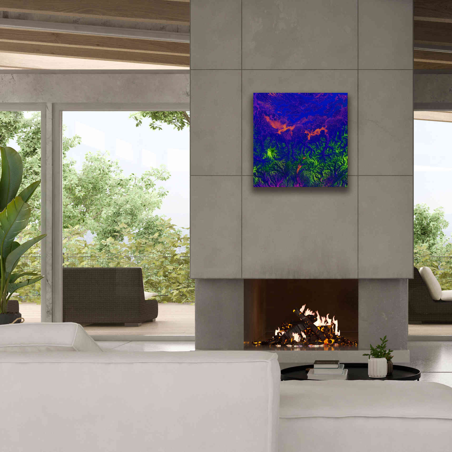 'Earth as Art: Fanciful Fluorescence,' Canvas Wall Art,26 x 26