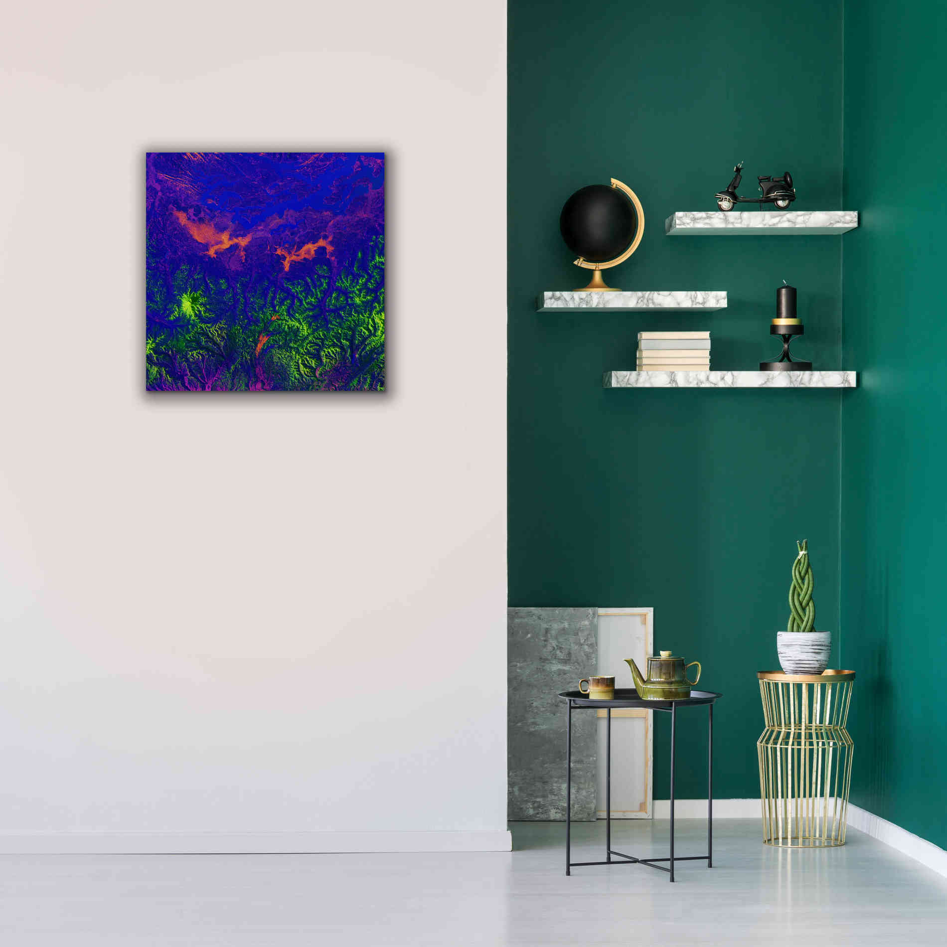 'Earth as Art: Fanciful Fluorescence,' Canvas Wall Art,26 x 26