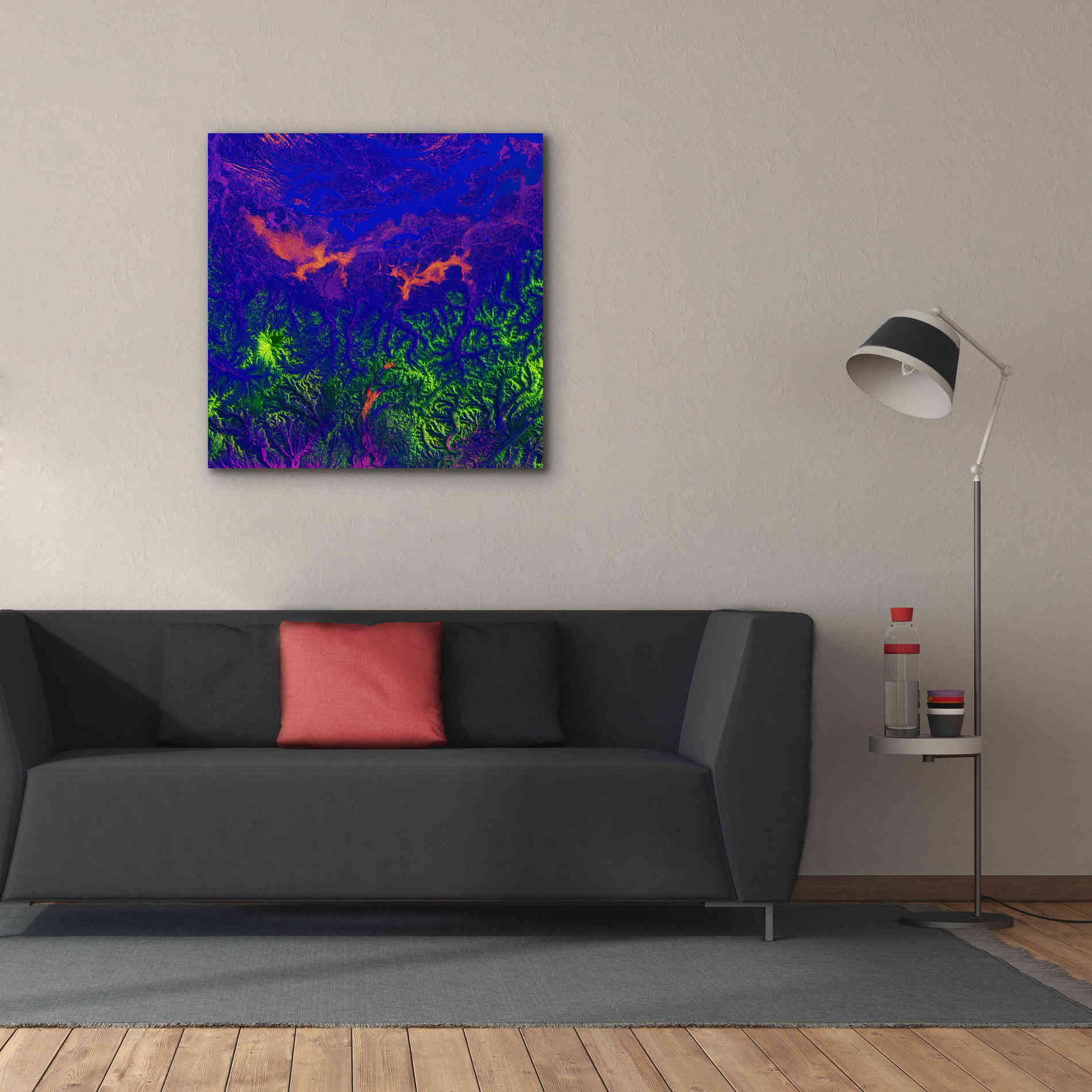 'Earth as Art: Fanciful Fluorescence,' Canvas Wall Art,37 x 37