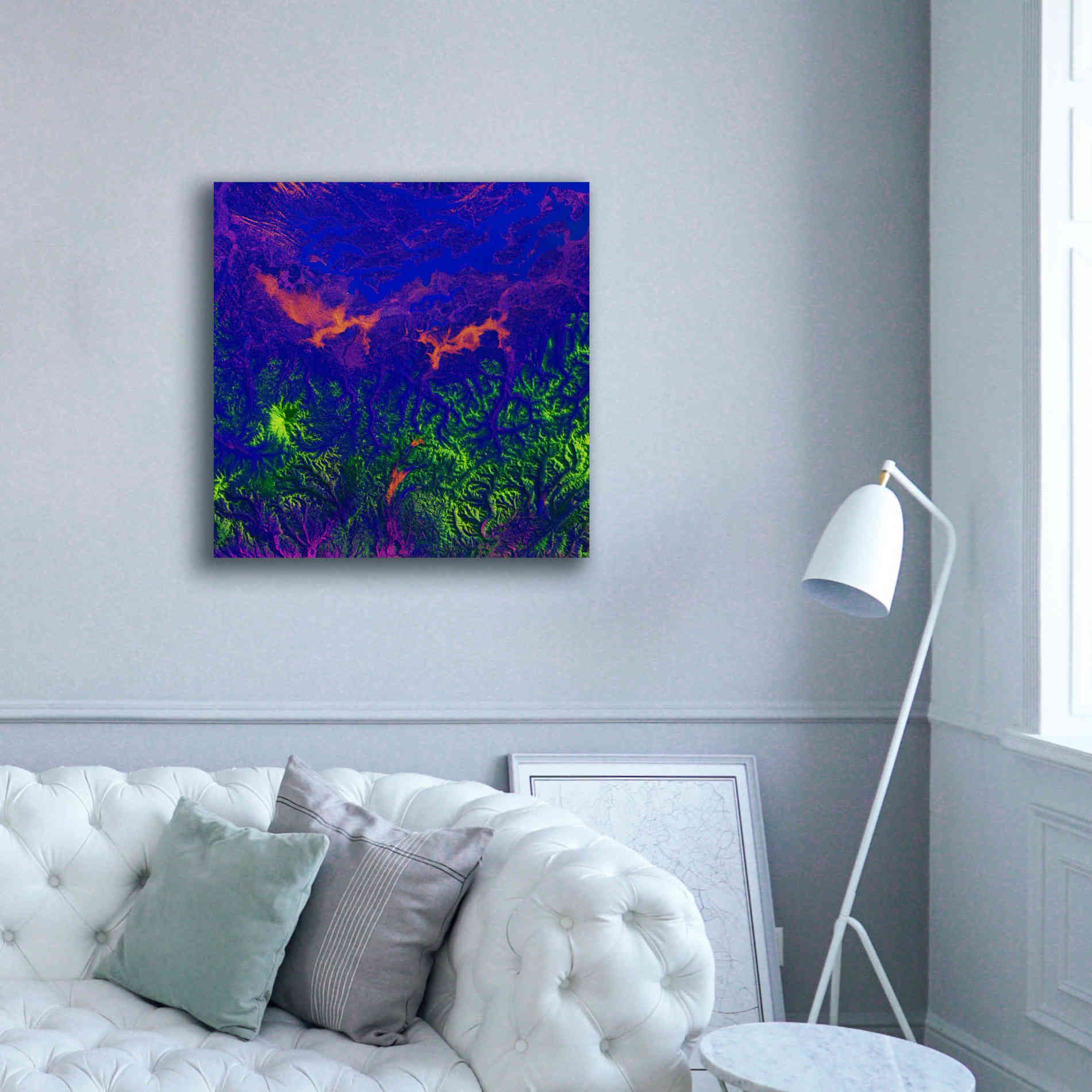 'Earth as Art: Fanciful Fluorescence,' Canvas Wall Art,37 x 37