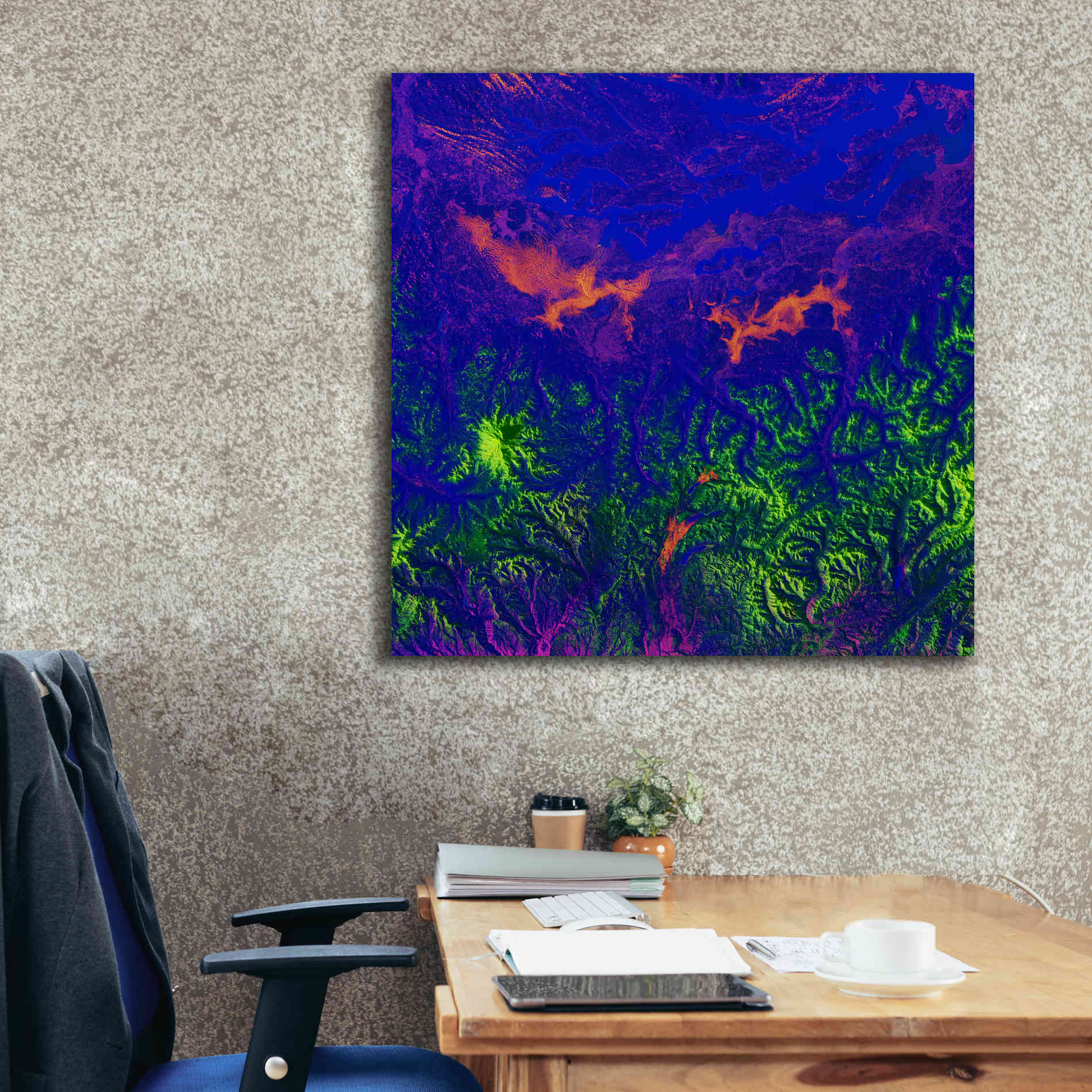 'Earth as Art: Fanciful Fluorescence,' Canvas Wall Art,37 x 37