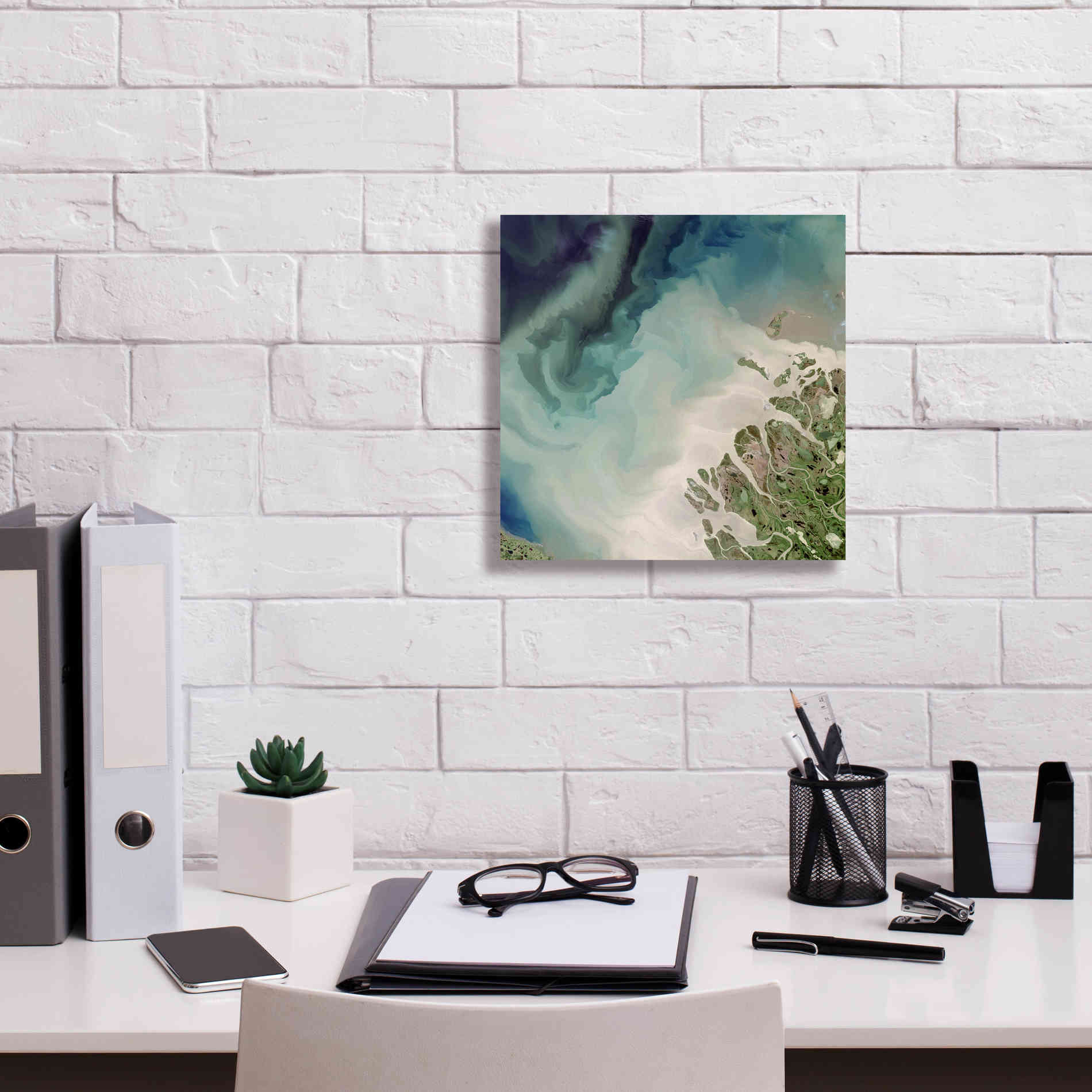 'Earth as Art: Mackenzie Meets Beaufort,' Canvas Wall Art,12 x 12