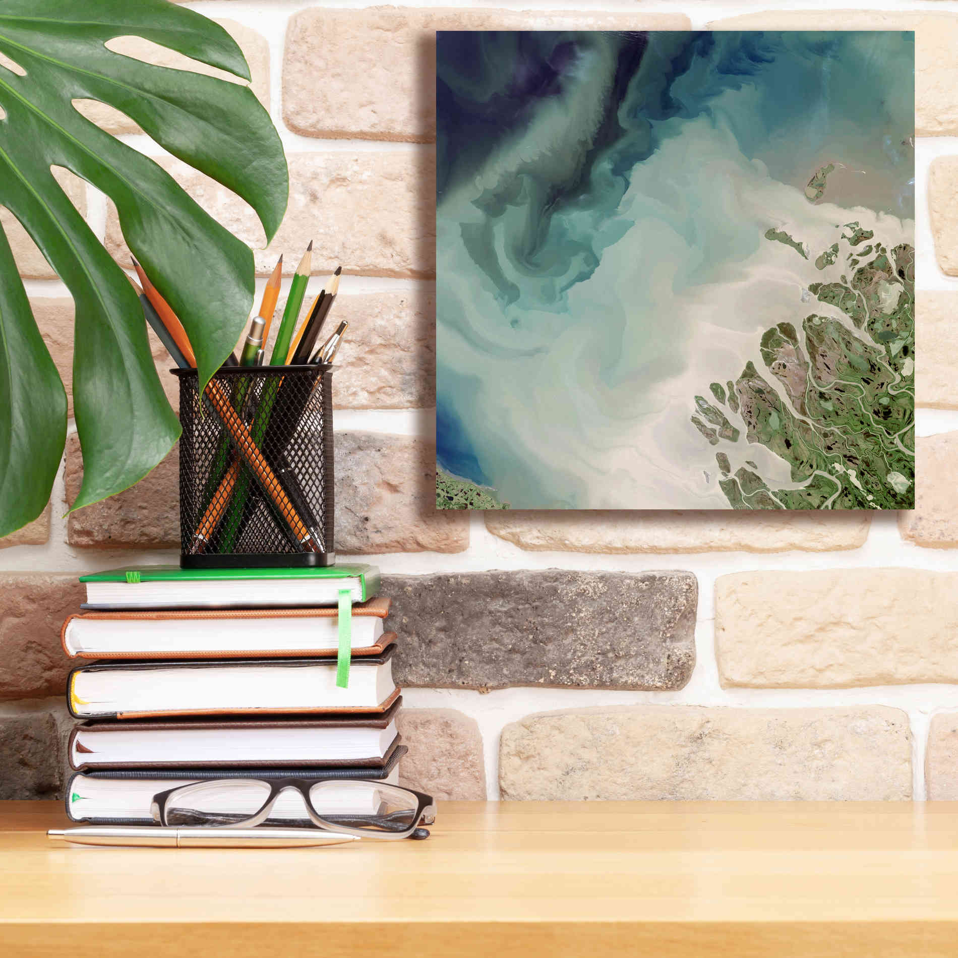 'Earth as Art: Mackenzie Meets Beaufort,' Canvas Wall Art,12 x 12