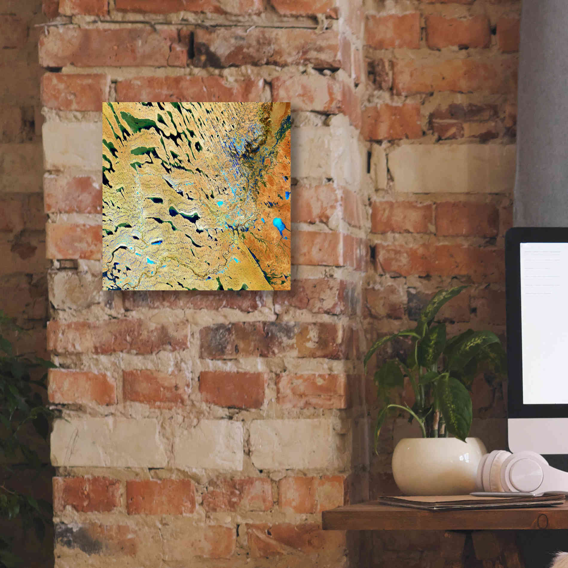 'Earth as Art: Parallel Dunes,' Canvas Wall Art,12 x 12