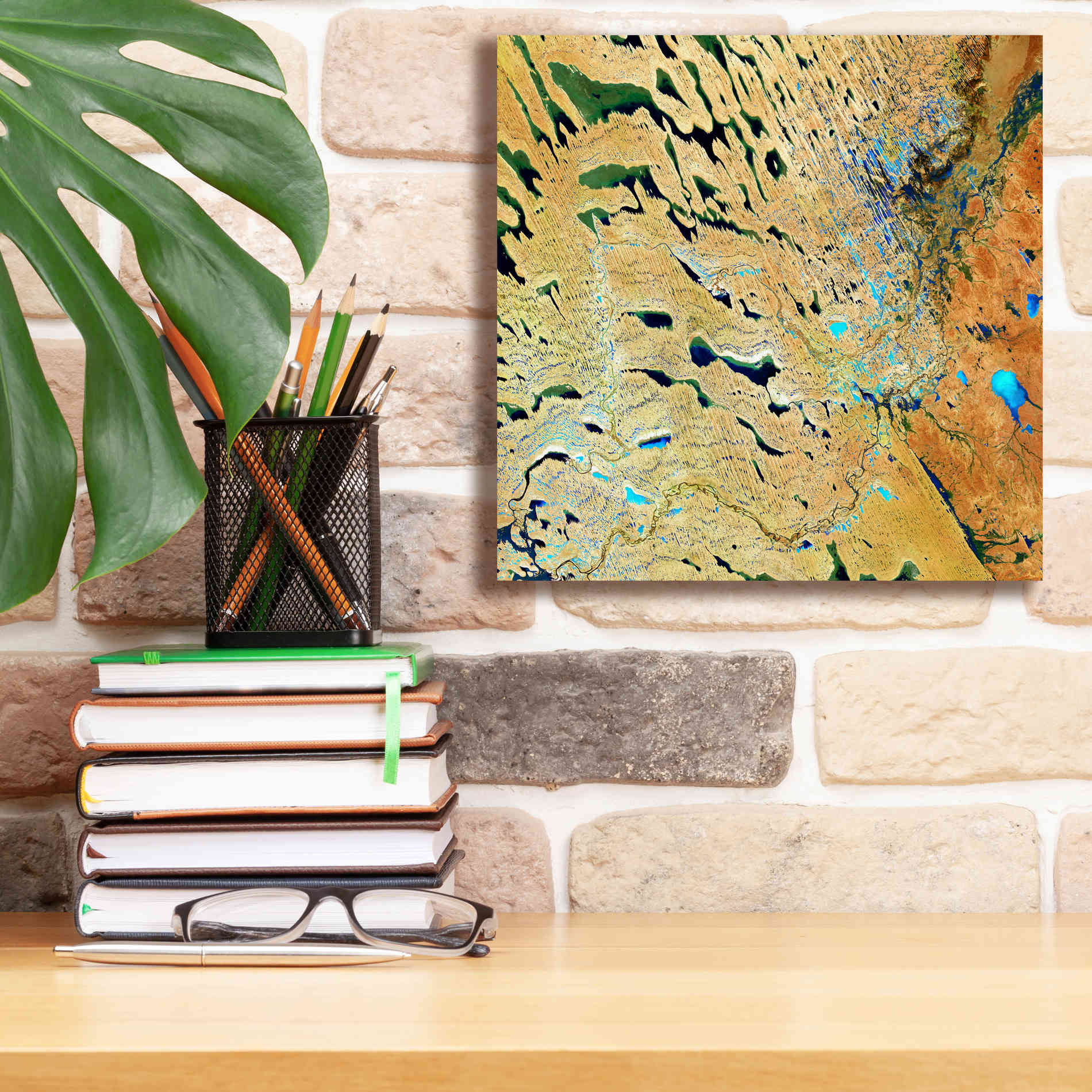 'Earth as Art: Parallel Dunes,' Canvas Wall Art,12 x 12